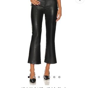 7 for all mankind Slim Kick  size 30 with 26 inseam faux leather high waist used